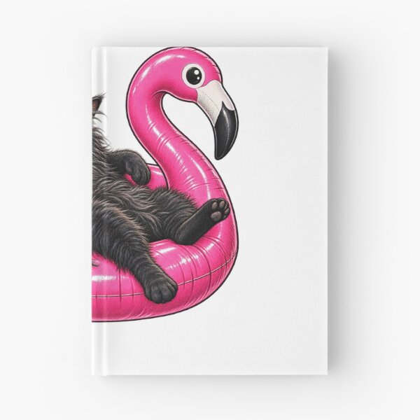 Item preview, Chonky Fat Cat On A Pink Flamingo Floatie Grumpy Mad Black Cat designed and sold by WolfmanProphecy.