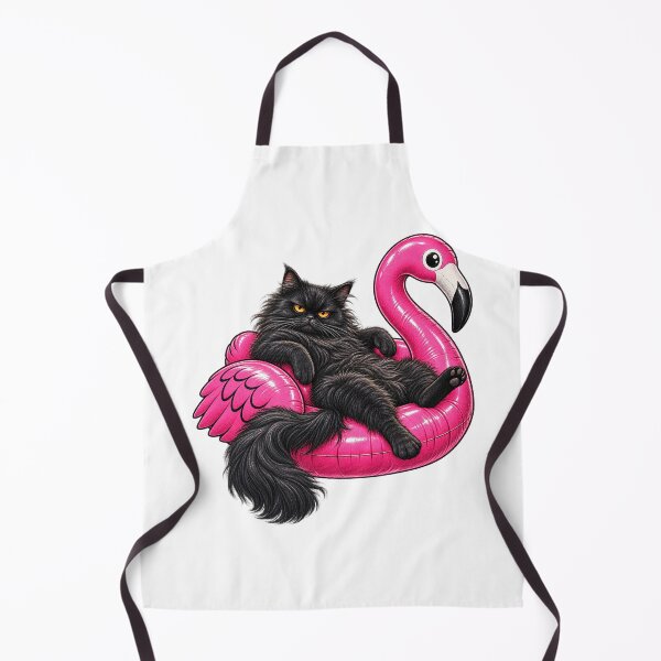 Item preview, Chonky Fat Cat On A Pink Flamingo Floatie Grumpy Mad Black Cat designed and sold by WolfmanProphecy.