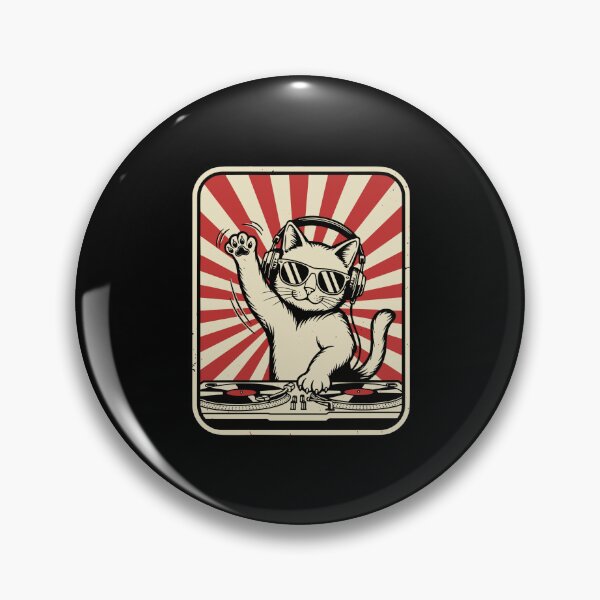 Item preview, Cat DJ Music Lover Feline Turntables Headphones designed and sold by PopStars1993.