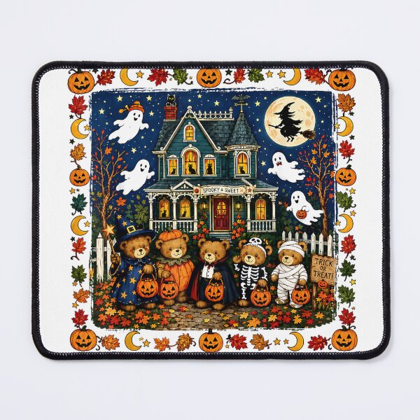 Item preview, Retro Vintage 90s Ghosts Trick-or-Treat Bears Haunted House T-Shirt designed and sold by dDariaallofthat.
