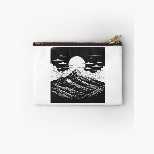 Item preview, Continuous Line Mountain Range with Sun Ukiyo-e Woodblock Style – Minimalist nature gift designed and sold by michallechowicz.