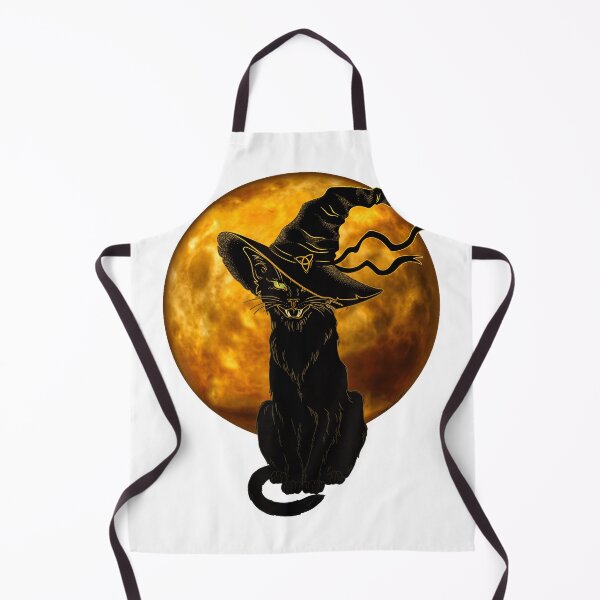 Item preview, Scary Vintage Black Cat with Witch Hat Full Moon - Halloween T-Shirt designed and sold by Magoya Store ⭐⭐⭐⭐⭐.