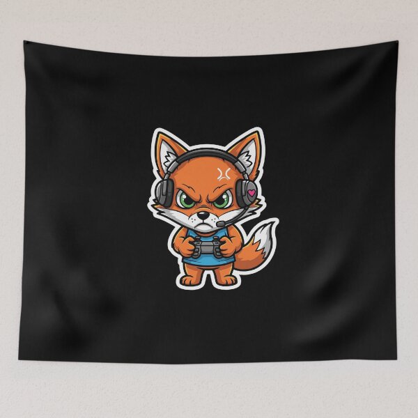 Item preview, Angry Fox Gamer Video Game Player designed and sold by PopStars1993.