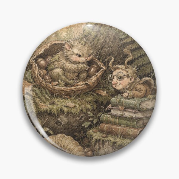 Item preview, Caterpillar Librarian Storybook Woodland Art designed and sold by PictorialWhimsy.