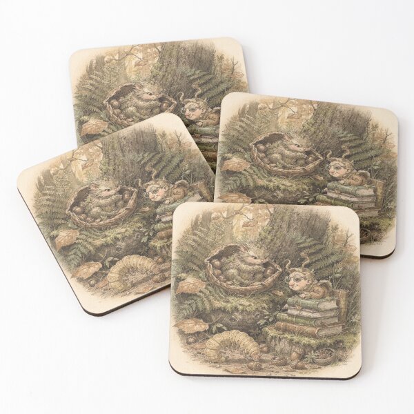 Item preview, Caterpillar Librarian Storybook Woodland Art designed and sold by PictorialWhimsy.
