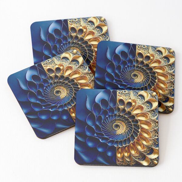 Item preview, Intricate Duality of Royal Navy Velvet and Gold Filigree designed and sold by Vicky Brago-Mitchell®.