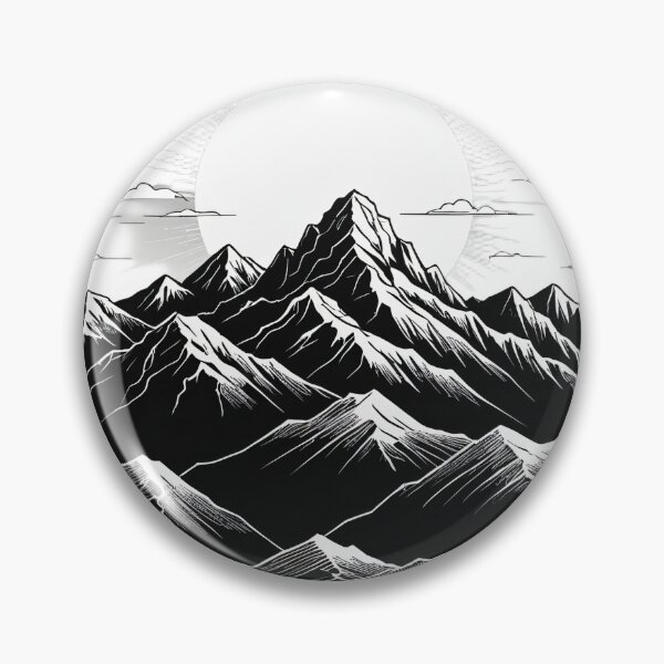 Item preview, Continuous Line Mountain Range with Sun Pop Art Halftone Style – Minimalist nature gift designed and sold by michallechowicz.