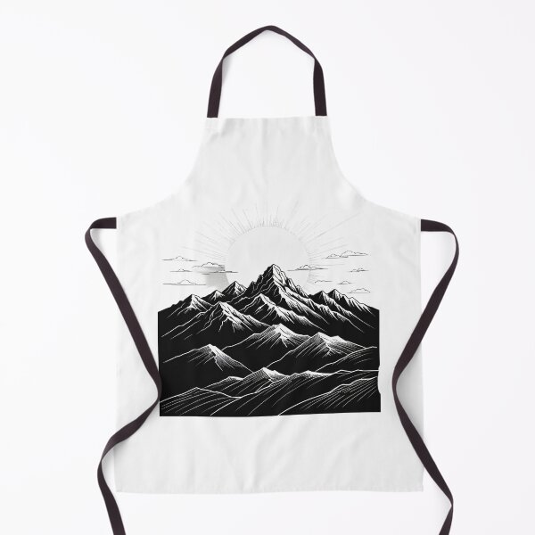 Item preview, Continuous Line Mountain Range with Sun Pop Art Halftone Style – Minimalist nature gift designed and sold by michallechowicz.
