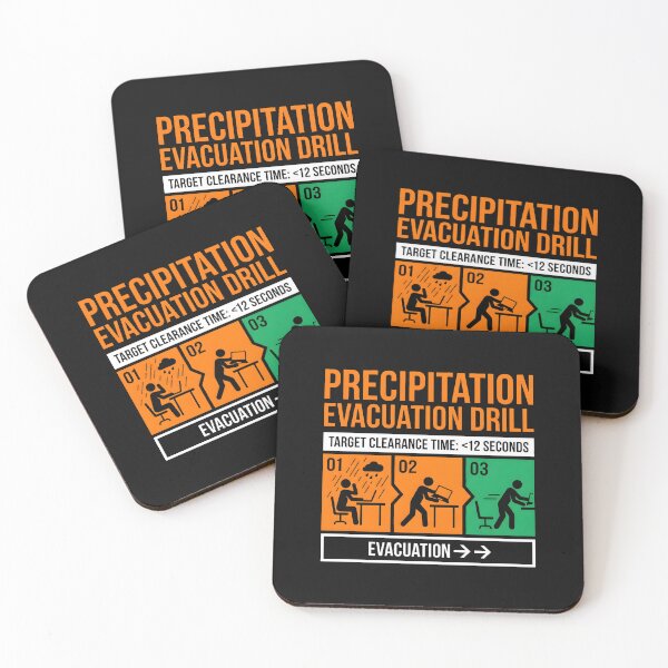 Item preview, Precipitation Evacuation Drill - Desk Worker Rain Humor designed and sold by SplashTastic.