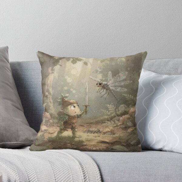Item preview, Frog Knight vs Dragonfly Cottagecore Frog designed and sold by PictorialWhimsy.