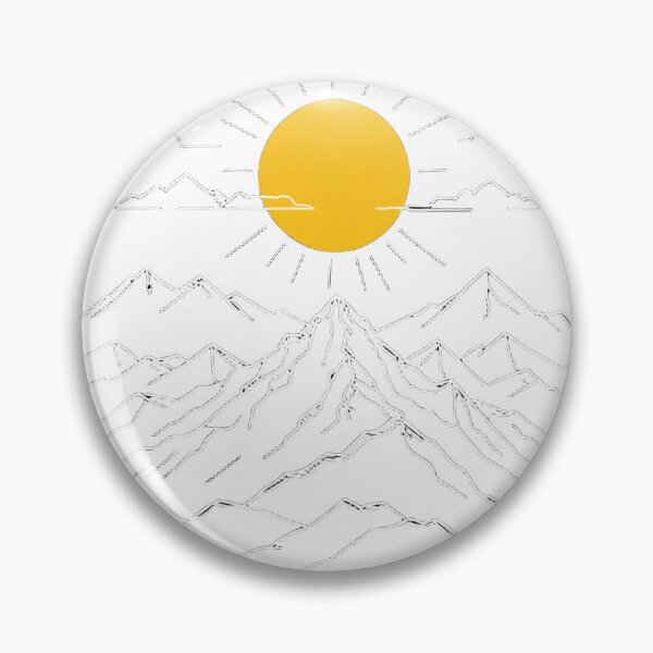 Item preview, Continuous Line Mountain Range with Sun Neon Glow Dark Style – Minimalist nature gift designed and sold by michallechowicz.