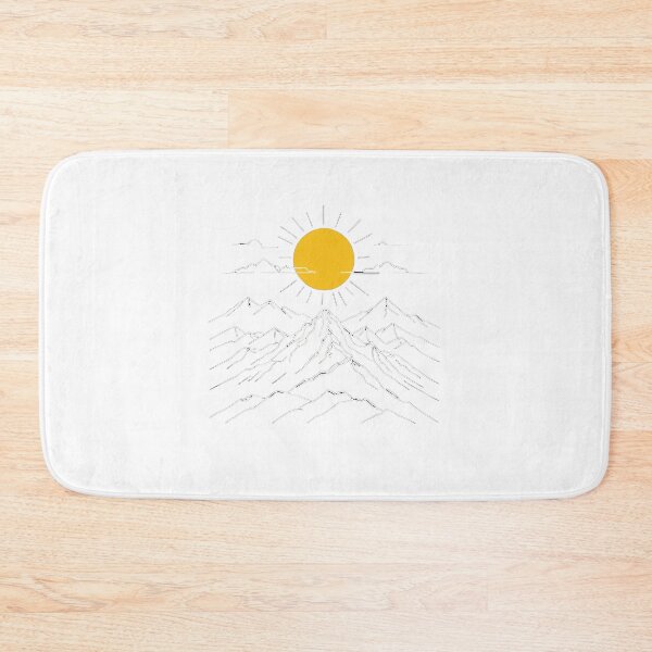 Item preview, Continuous Line Mountain Range with Sun Neon Glow Dark Style – Minimalist nature gift designed and sold by michallechowicz.