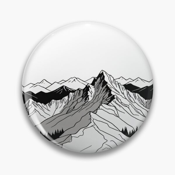 Item preview, Continuous Line Mountain Range with Sun Winter Holiday Style – Minimalist nature gift designed and sold by michallechowicz.