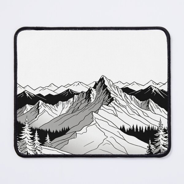 Item preview, Continuous Line Mountain Range with Sun Winter Holiday Style – Minimalist nature gift designed and sold by michallechowicz.