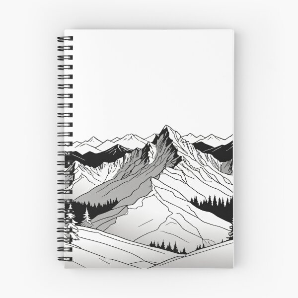 Item preview, Continuous Line Mountain Range with Sun Winter Holiday Style – Minimalist nature gift designed and sold by michallechowicz.