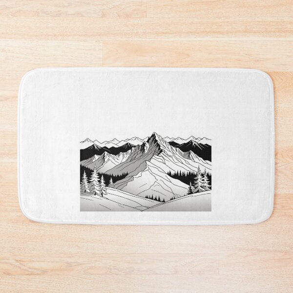 Item preview, Continuous Line Mountain Range with Sun Winter Holiday Style – Minimalist nature gift designed and sold by michallechowicz.