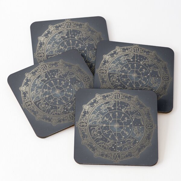 Item preview, Golden Zodiac Constellation Wheel Chart designed and sold by PictorialWhimsy.