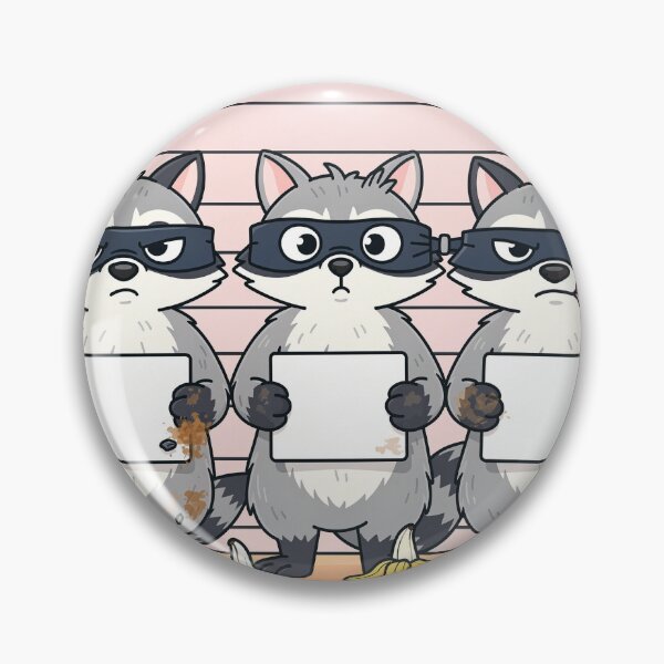 Item preview, Raccoon Thief Mugshot Lineup Cartoon designed and sold by PictorialWhimsy.