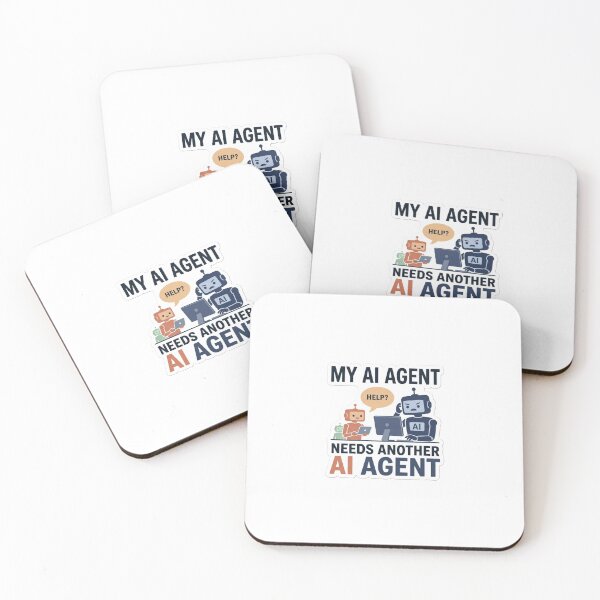 Aperçu de l'œuvre Mon agent IA a besoin d'un autre agent IA – Autocollant humoristique sur le codage IA créée et vendue par CtrlZHumor.