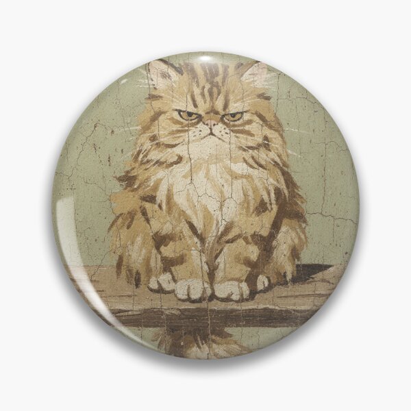 Item preview, Disgruntled Persian Cat Folk Art Painting designed and sold by PictorialWhimsy.