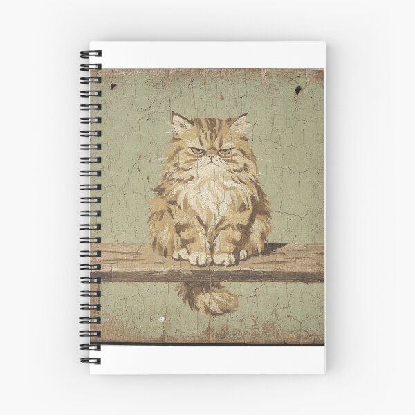 Item preview, Disgruntled Persian Cat Folk Art Painting designed and sold by PictorialWhimsy.