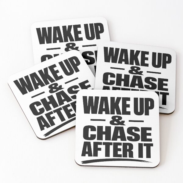 Item preview, Wake Up & Chase After It – Bold Minimalist Motivation designed and sold by Lovestickerco.