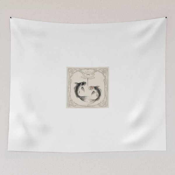 Item preview, Ink Koi and Lotus Japanese Art Print designed and sold by PictorialWhimsy.