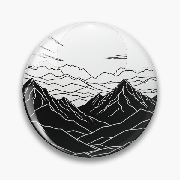Item preview, Continuous Line Mountain Range with Sun Galaxy Space Style – Minimalist nature gift designed and sold by michallechowicz.