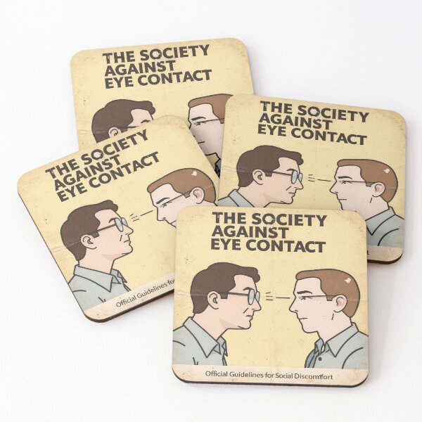 Item preview, Society Against Eye Contact Retro Poster designed and sold by PictorialWhimsy.