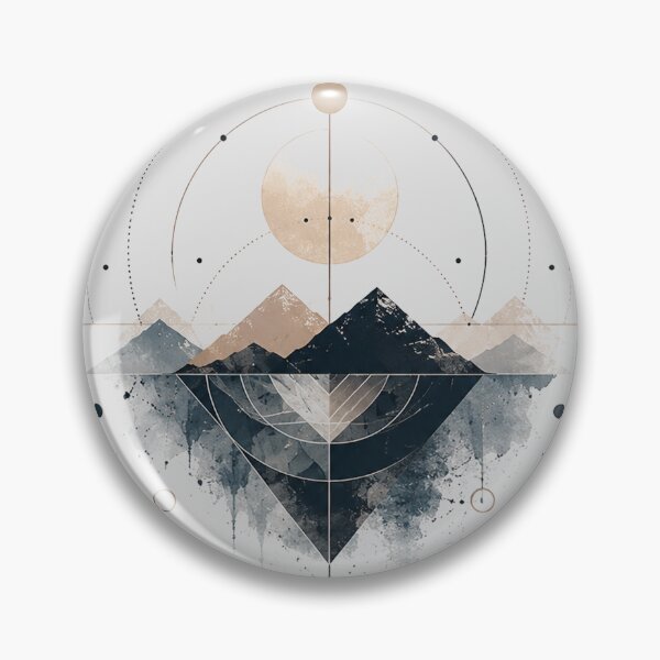 Item preview, Mystical Mountain Moon Geometric Landscape designed and sold by Punch-E415.