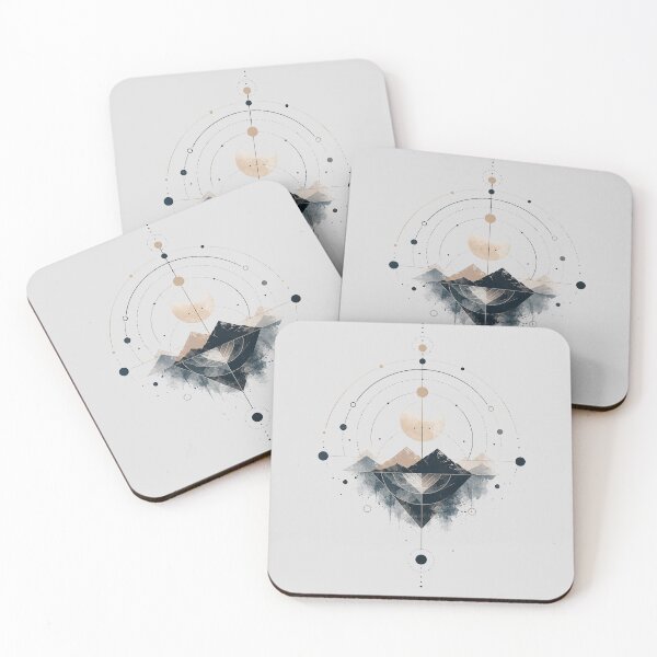 Item preview, Mystical Mountain Moon Geometric Landscape designed and sold by Punch-E415.