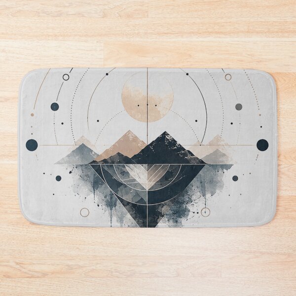 Item preview, Mystical Mountain Moon Geometric Landscape designed and sold by Punch-E415.