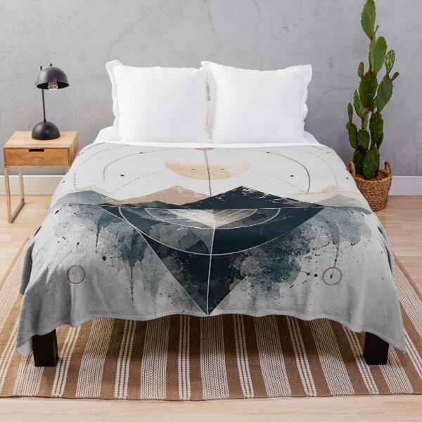 Item preview, Mystical Mountain Moon Geometric Landscape designed and sold by Punch-E415.