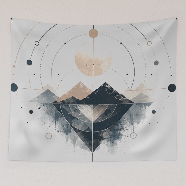 Item preview, Mystical Mountain Moon Geometric Landscape designed and sold by Punch-E415.