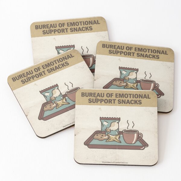 Item preview, Bureau of Emotional Support Snacks Retro Poster designed and sold by PictorialWhimsy.