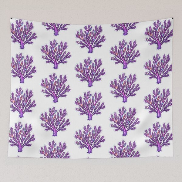 Item preview, Purple Sea Plume Gorgonian Coral Reef Illustration designed and sold by KenworksDigital.
