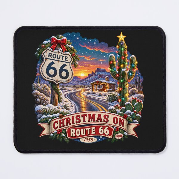 Artikelvorschau, Christmas On Route 66 1958 Art entworfen und verkauft von Normandy Road Heritage™ - Vintage Garage Art.