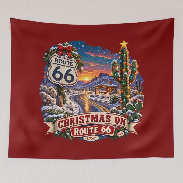Item preview, Christmas On Route 66 1958 Art designed and sold by Normandy Road Heritage™ - Vintage Garage Art.