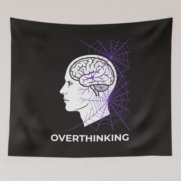 Item preview, Overthinking Brain Web Art - Mental Health Psychology Gift designed and sold by SplashTastic.
