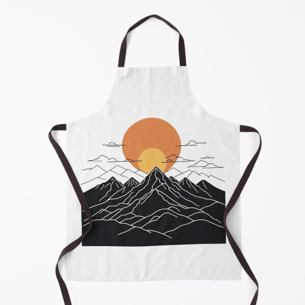 Item preview, Continuous Line Mountain Range with Sun Vintage 70s Style – Minimalist nature gift designed and sold by michallechowicz.