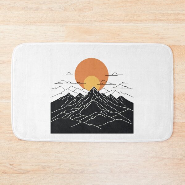 Item preview, Continuous Line Mountain Range with Sun Vintage 70s Style – Minimalist nature gift designed and sold by michallechowicz.