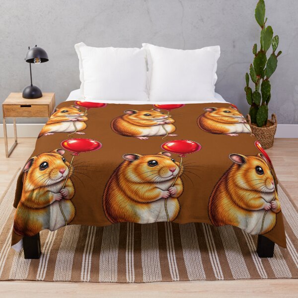 Item preview, Cute Hamster with Red Balloon designed and sold by Hari Arts.
