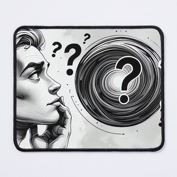 Item preview, Question Mark in My Head – Thoughtful Illustration designed and sold by DarkinkArtPrint.