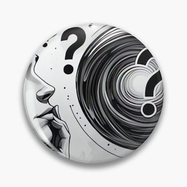 Item preview, Question Mark in My Head – Thoughtful Illustration designed and sold by DarkinkArtPrint.
