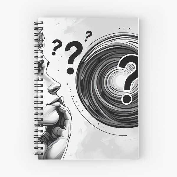 Item preview, Question Mark in My Head – Thoughtful Illustration designed and sold by DarkinkArtPrint.