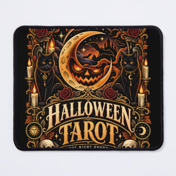 Item preview, Vintage Halloween Tarot Mystical Moon & Black Cat Gothic designed and sold by deluxelion.
