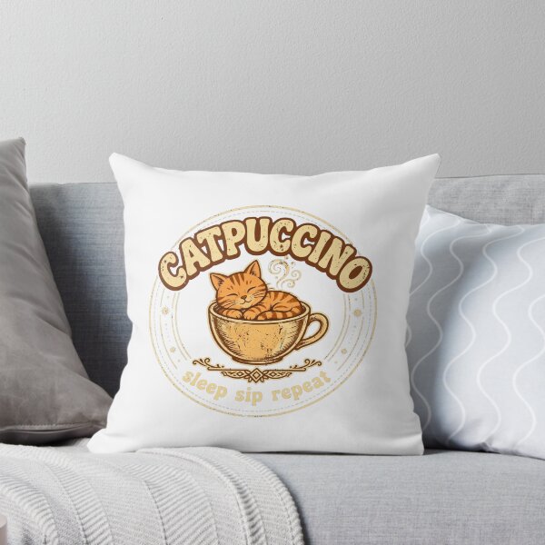 Item preview, Catpuccino Shirt Women - Cute Cat Coffee Shirt - Sleep Sip Repeat - Funny Cat Lover T-Shirt designed and sold by Trendnextstore.