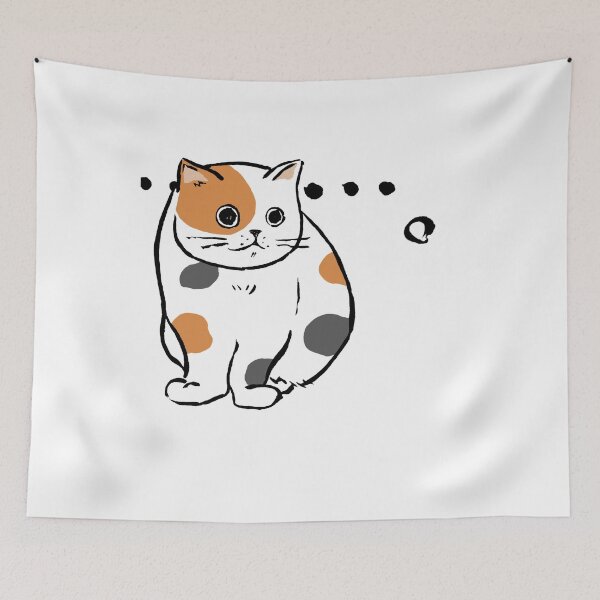 Item preview, Awkward Silence Funny Staring Chubby Calico Cat designed and sold by TarunekoT.