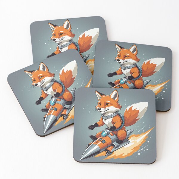 Item preview, Fox Riding a Rocket Dynamic Action Pose – Fox lover gift designed and sold by michallechowicz.