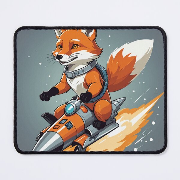 Item preview, Fox Riding a Rocket Dynamic Action Pose – Fox lover gift designed and sold by michallechowicz.